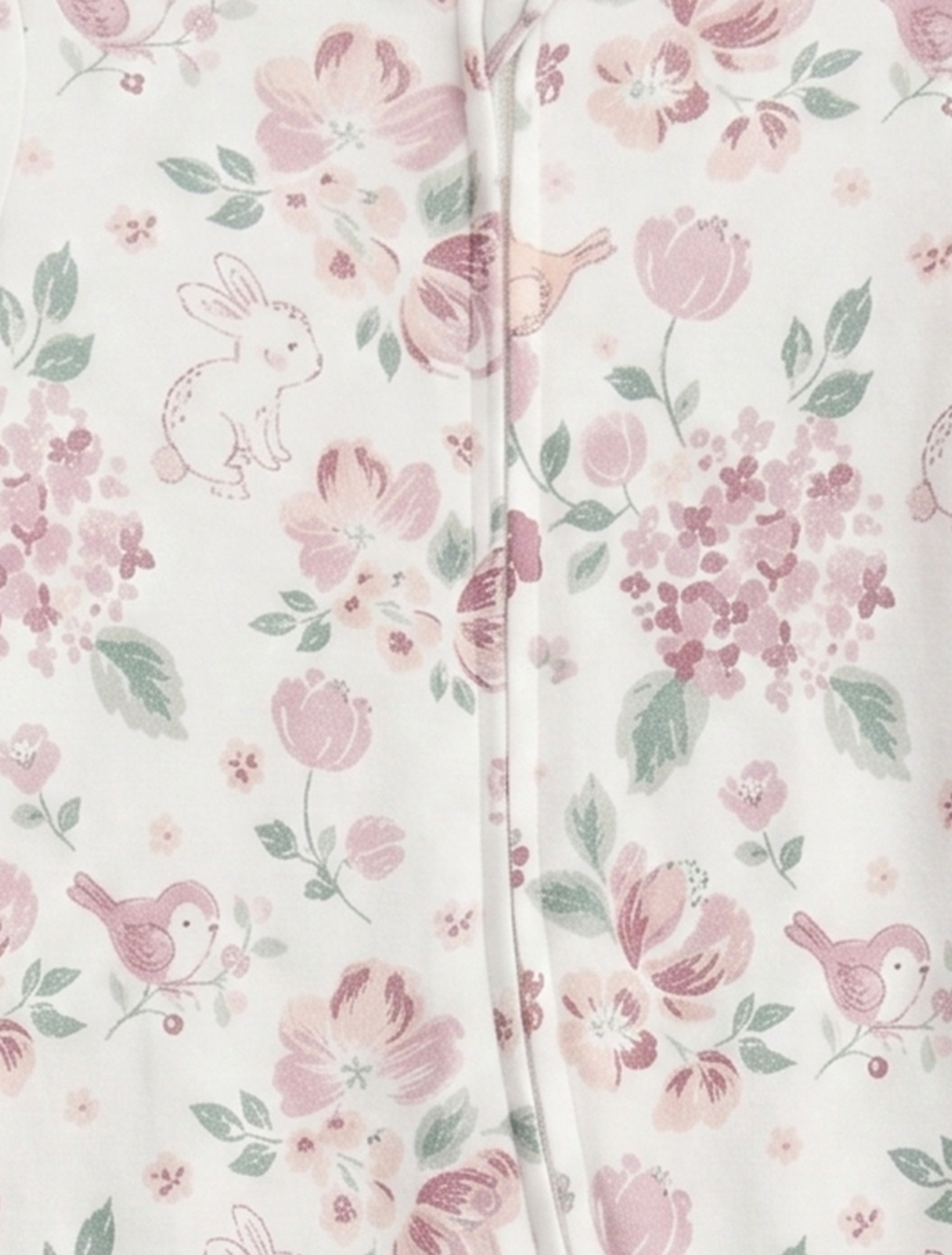Lavender floral zipper sleepsuit