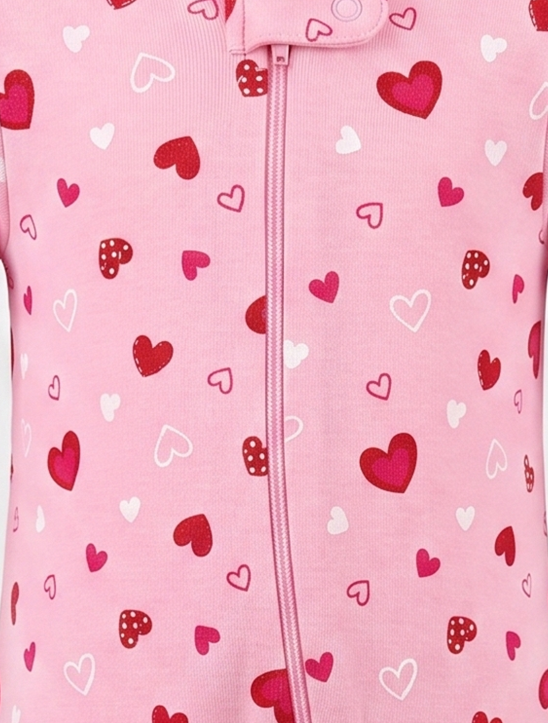 Pink love printed sleepsuit