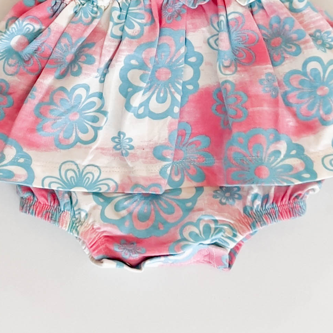 BLUE FLORAL SUNSUIT