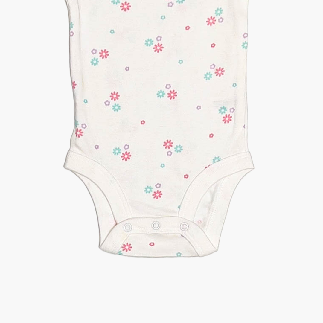 WHITE FLORAL PRINTED ONESIE