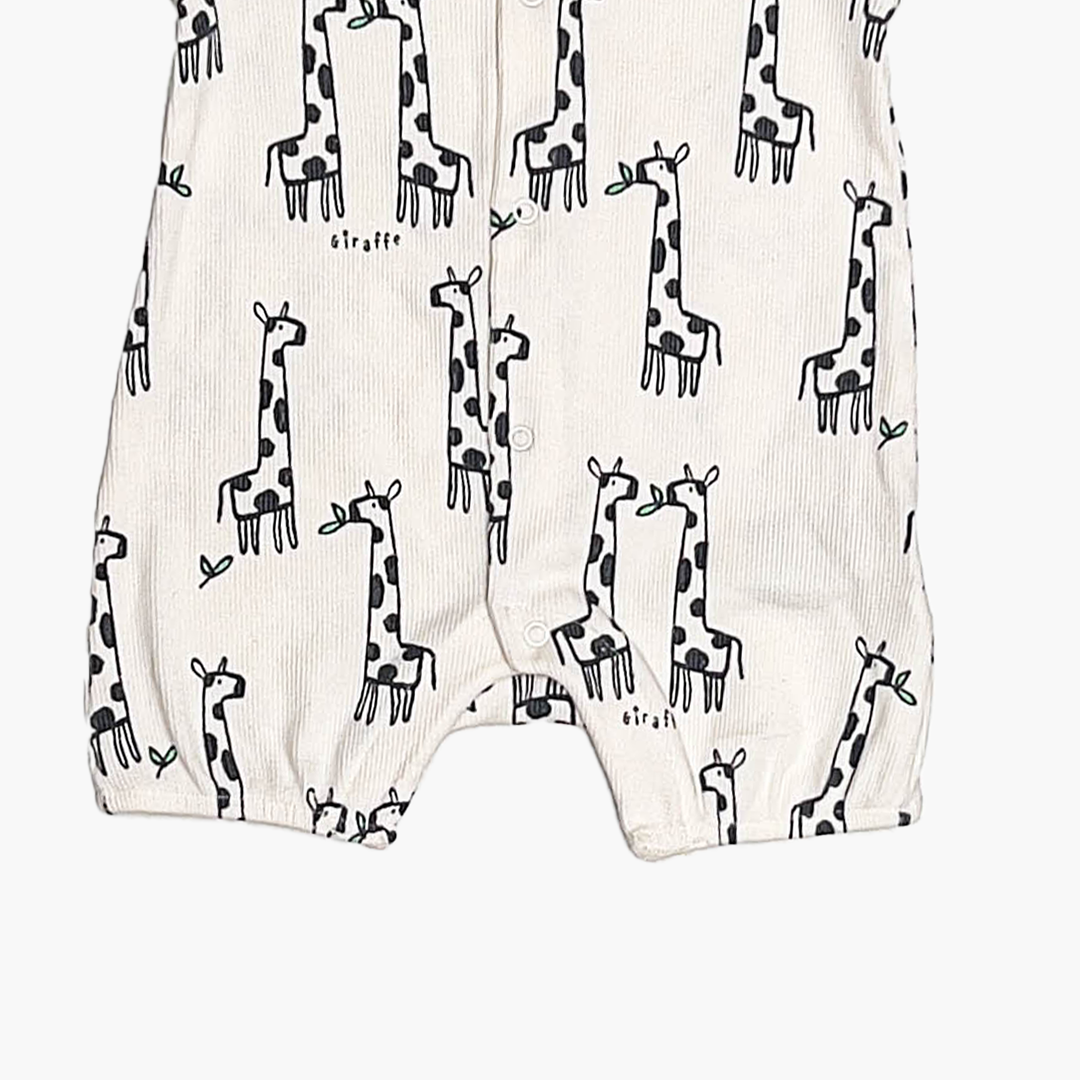 GIRAFFE PRINTED RIBBED JUMPSUIT