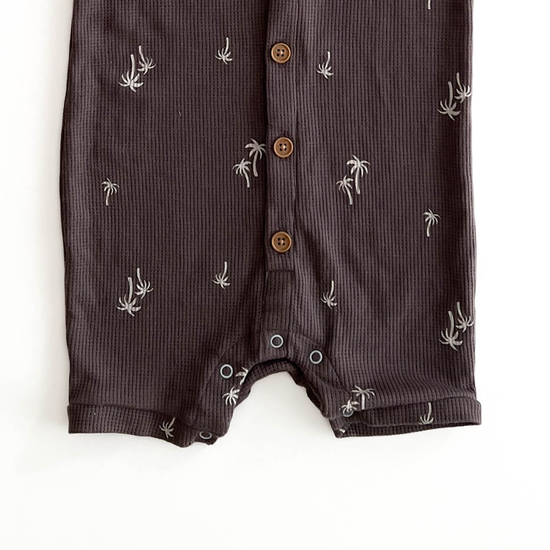 BABY BOY GREY HOODED SLEEVELESS JUMPSUIT