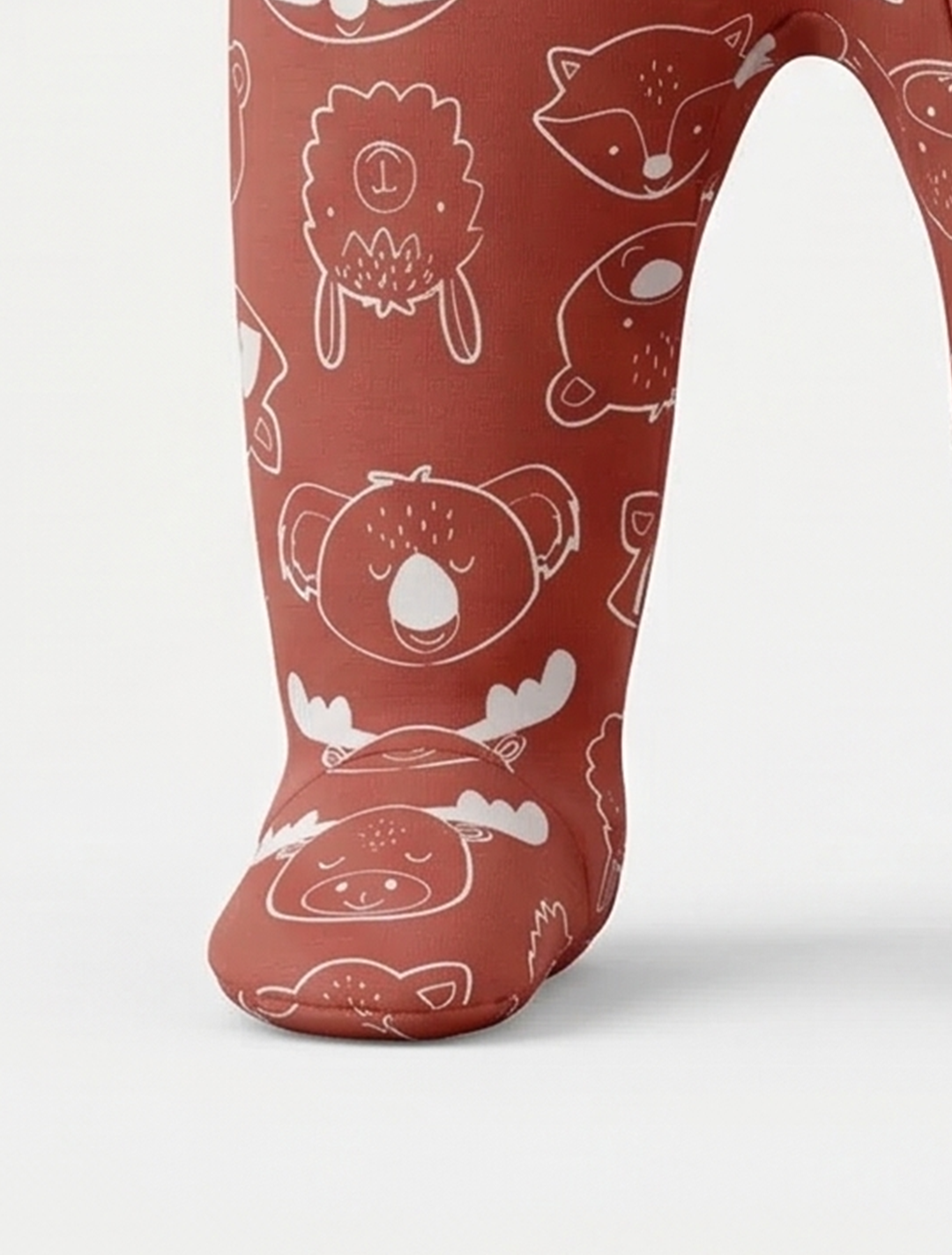 BRICK BROWN PRINTED SLEEPSUIT