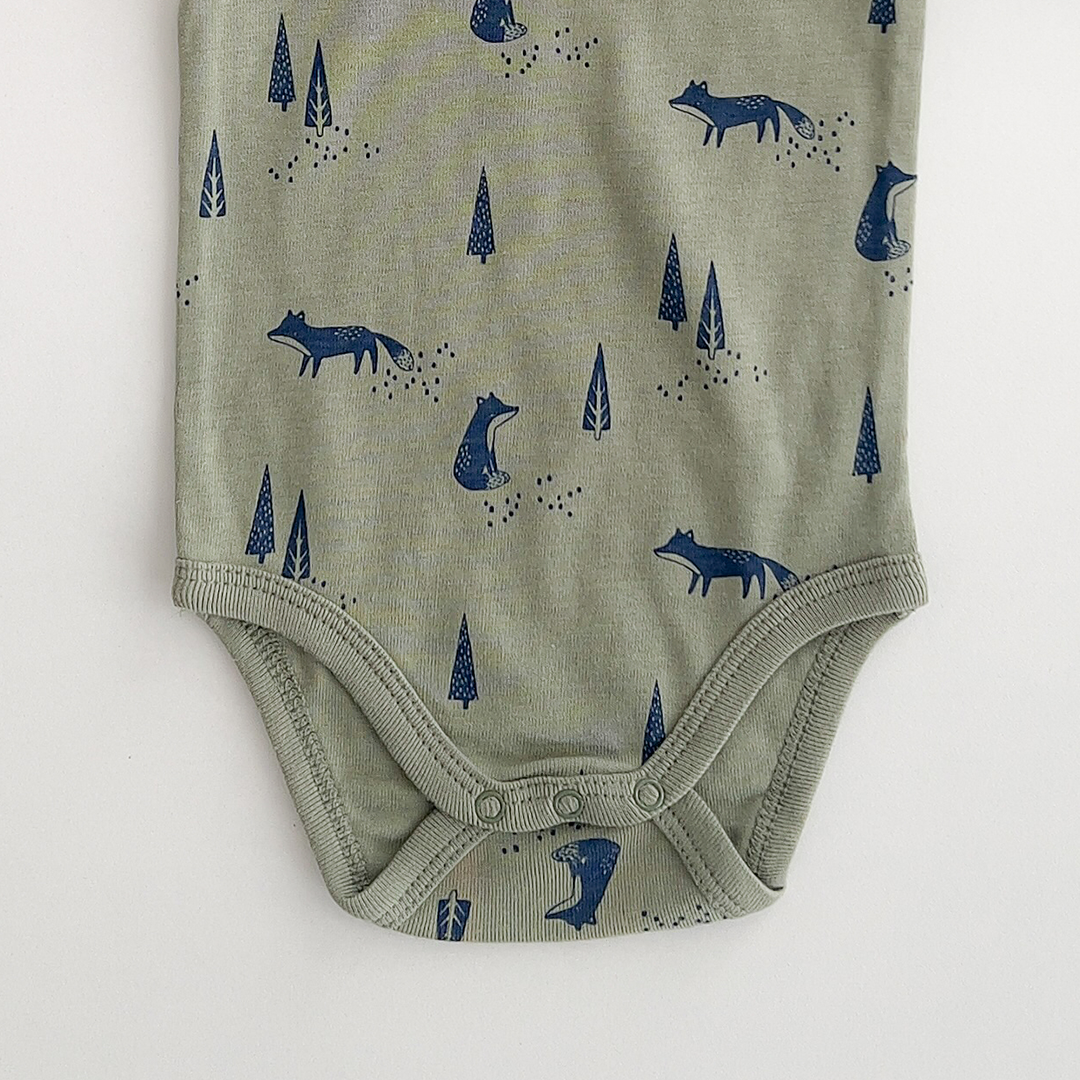 sage green printed onesie