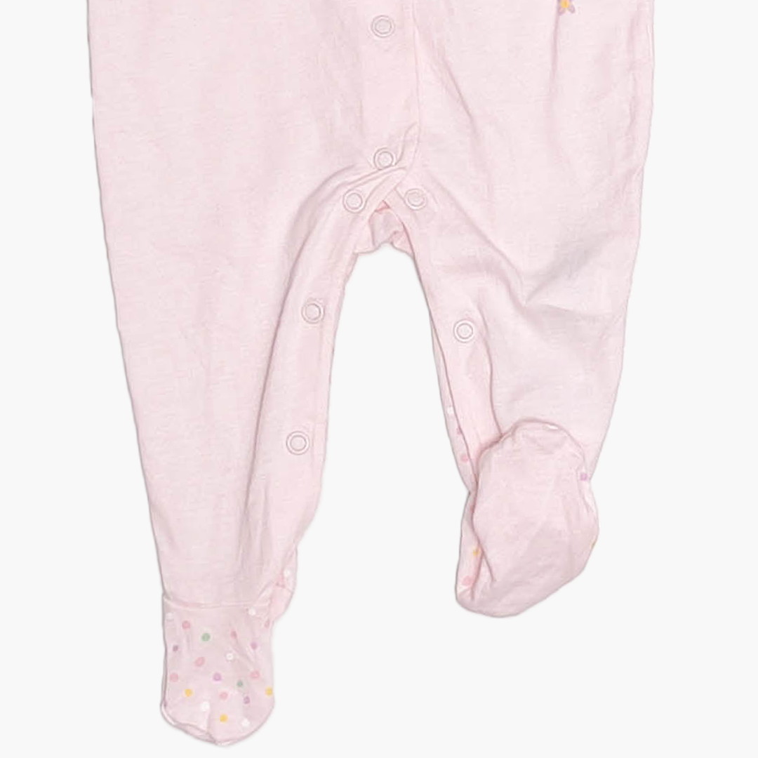 BABY PINK PRINTED SLEEPSUIT