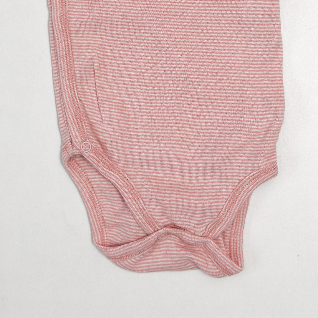 PINK WHITE STRIPED ONESIE