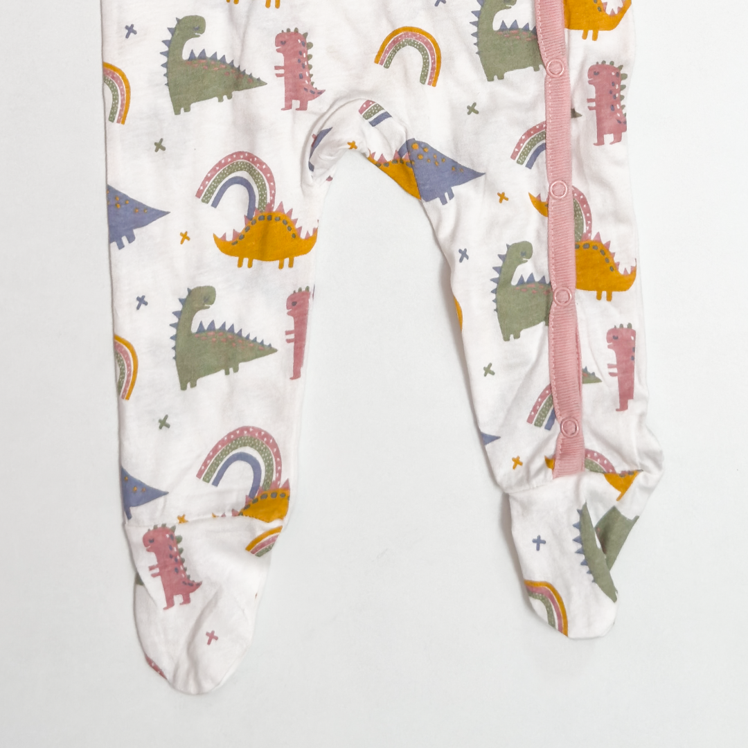 DINO PRINTED PATTERNED SLEEPSUIT
