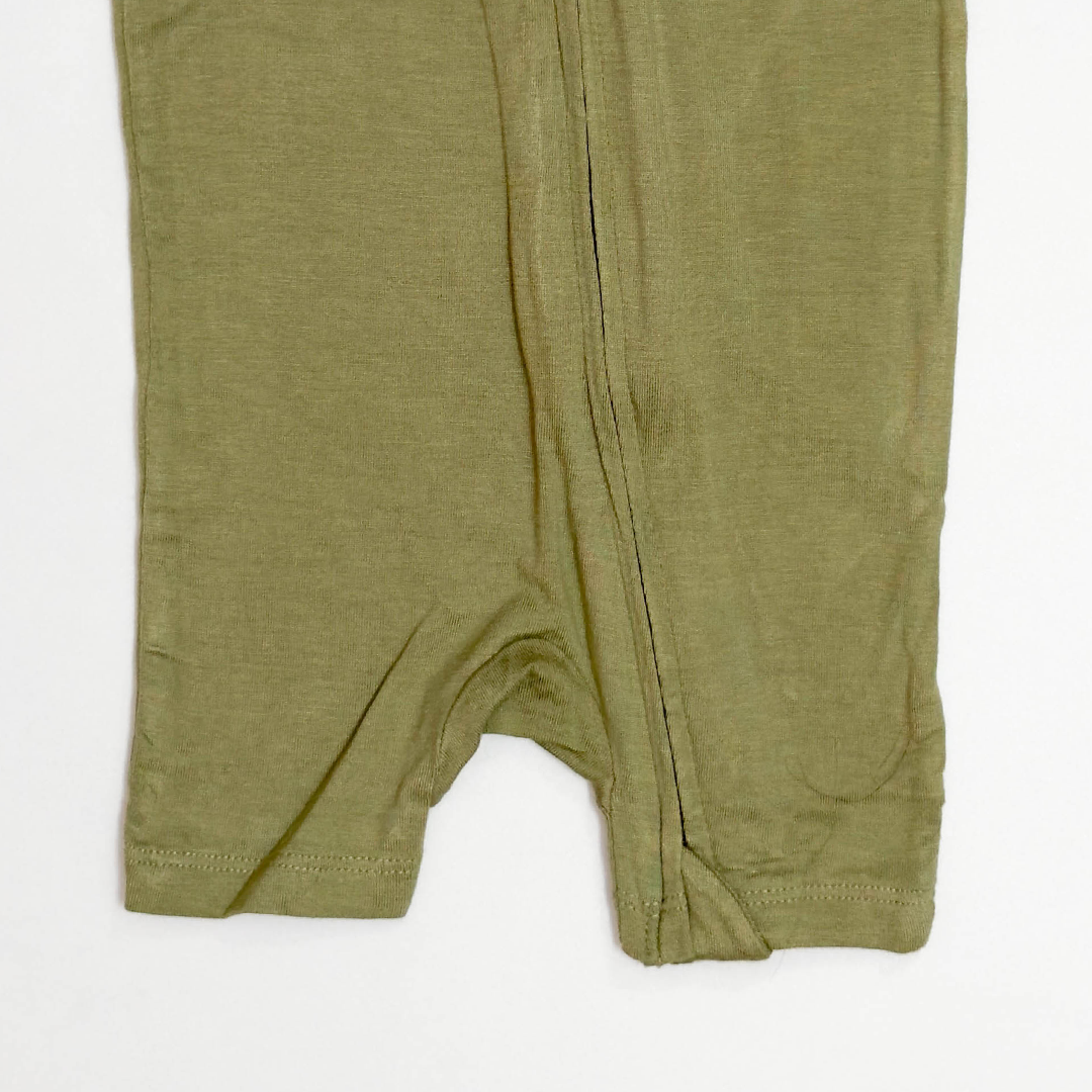 GREEN VISCOUS ZIPPER JUMPSUIT