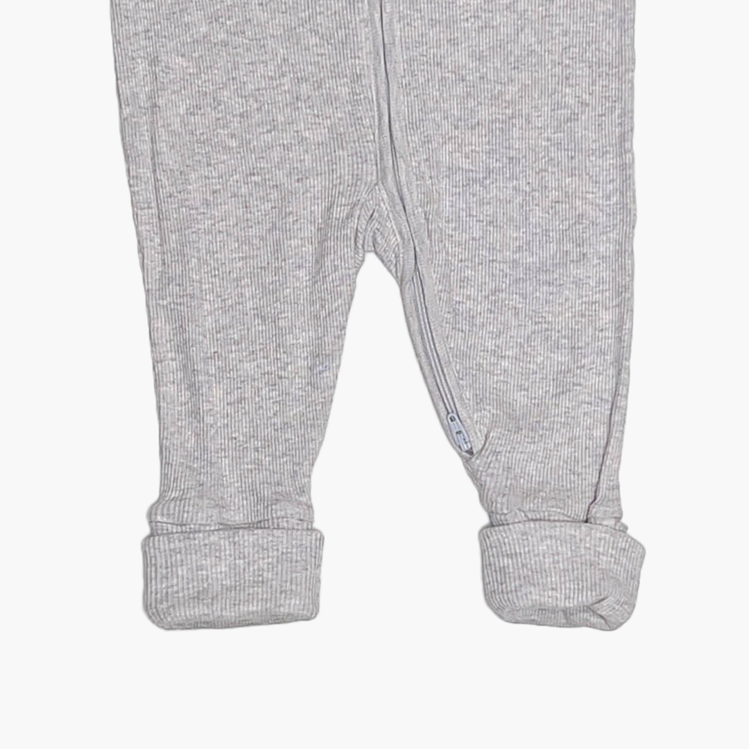 LIGHT GREY RIBBED ROMPER