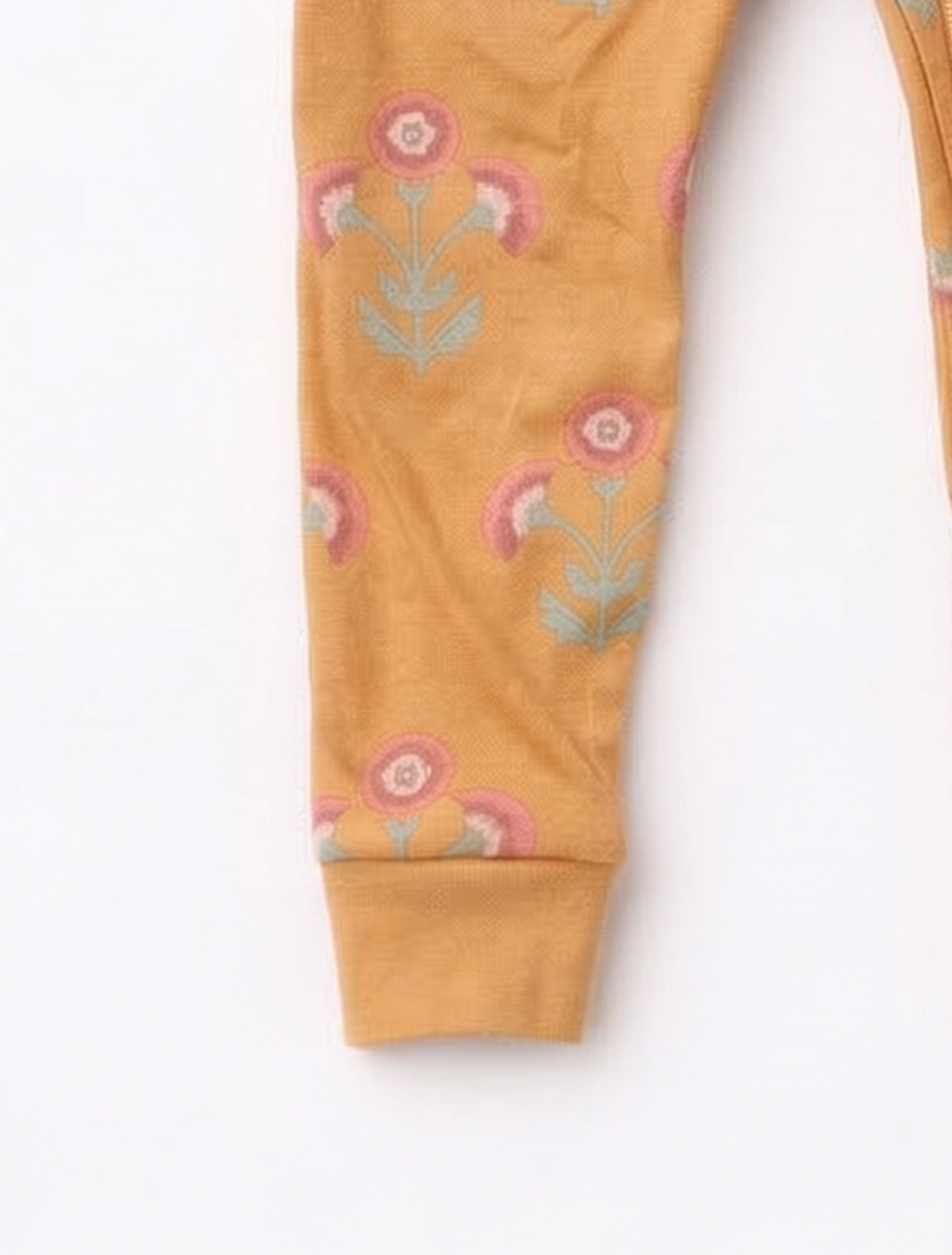 YELLOW FLORAL ZIPPER ROMPER