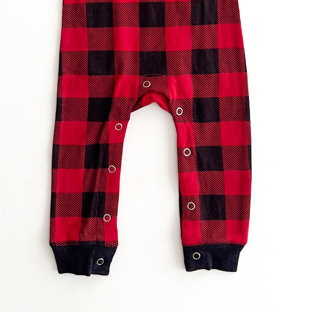 black and red checked slim fit romper