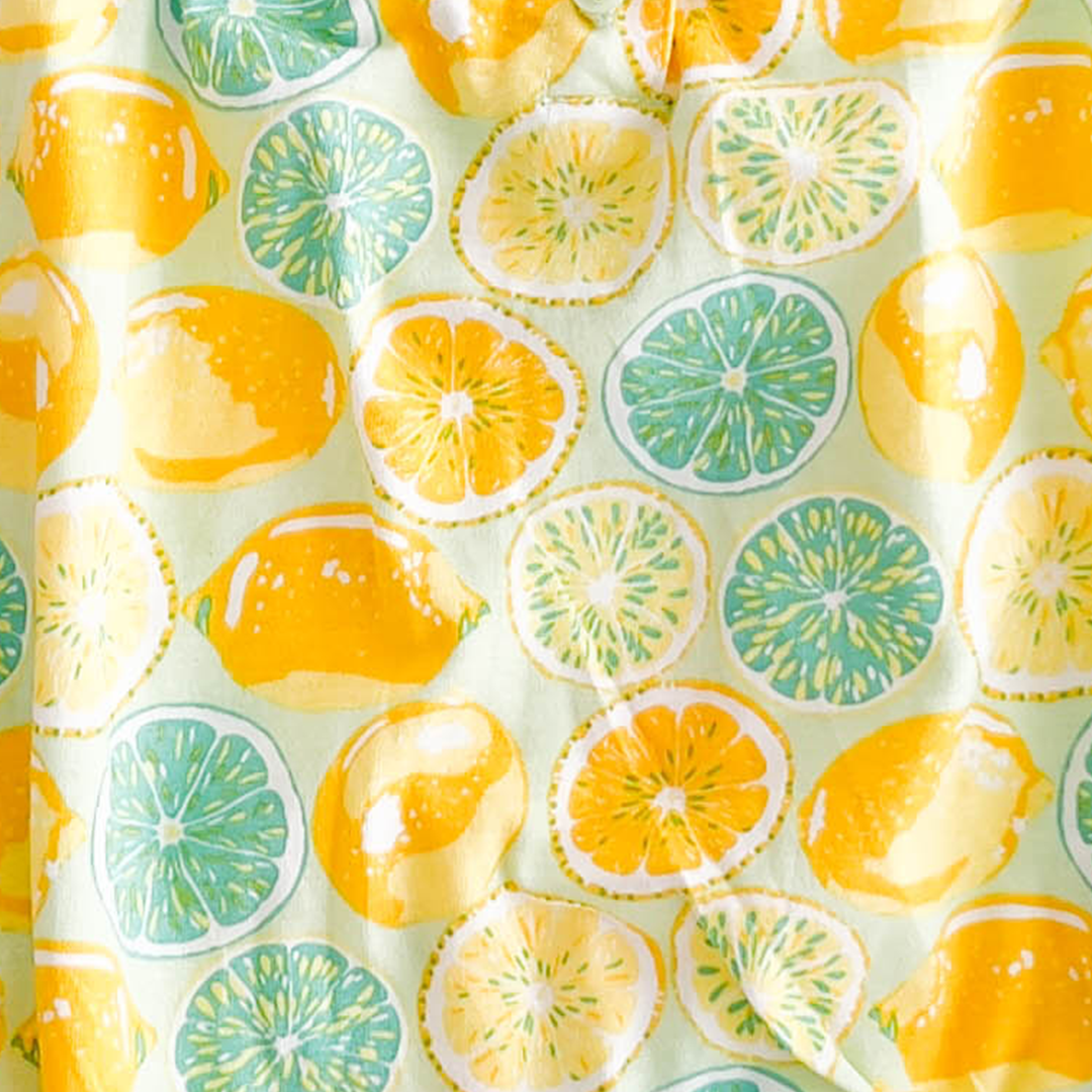 YELLOW LEMON PATTERNED JUMPSUIT