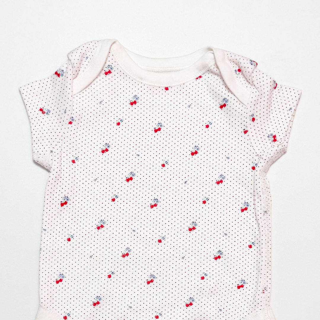 WHITE RED DOTTED ONESIE