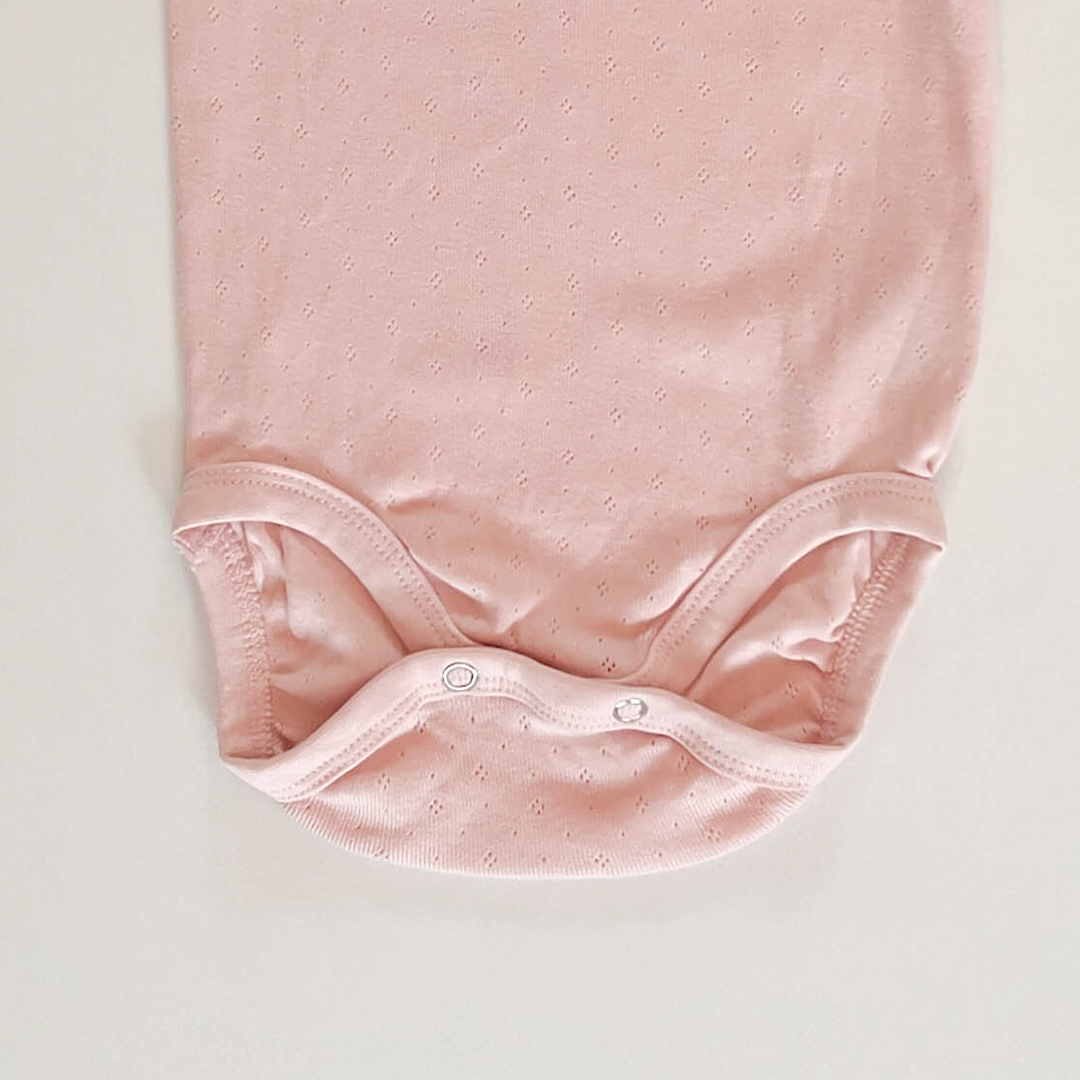 DUSKY PINK POINTELLE ONESIE