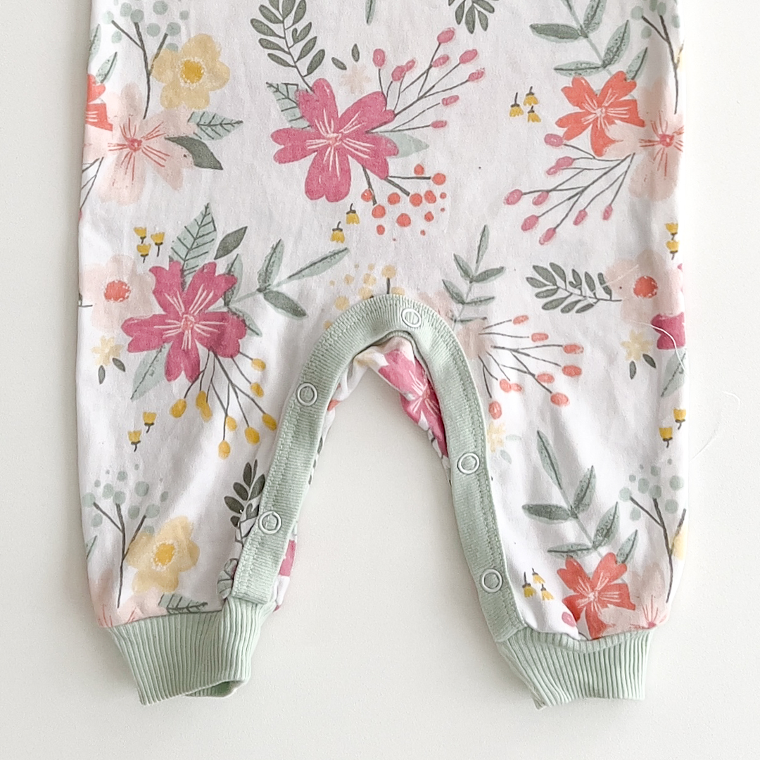 PINK FLORAL PRINTED ROMPER