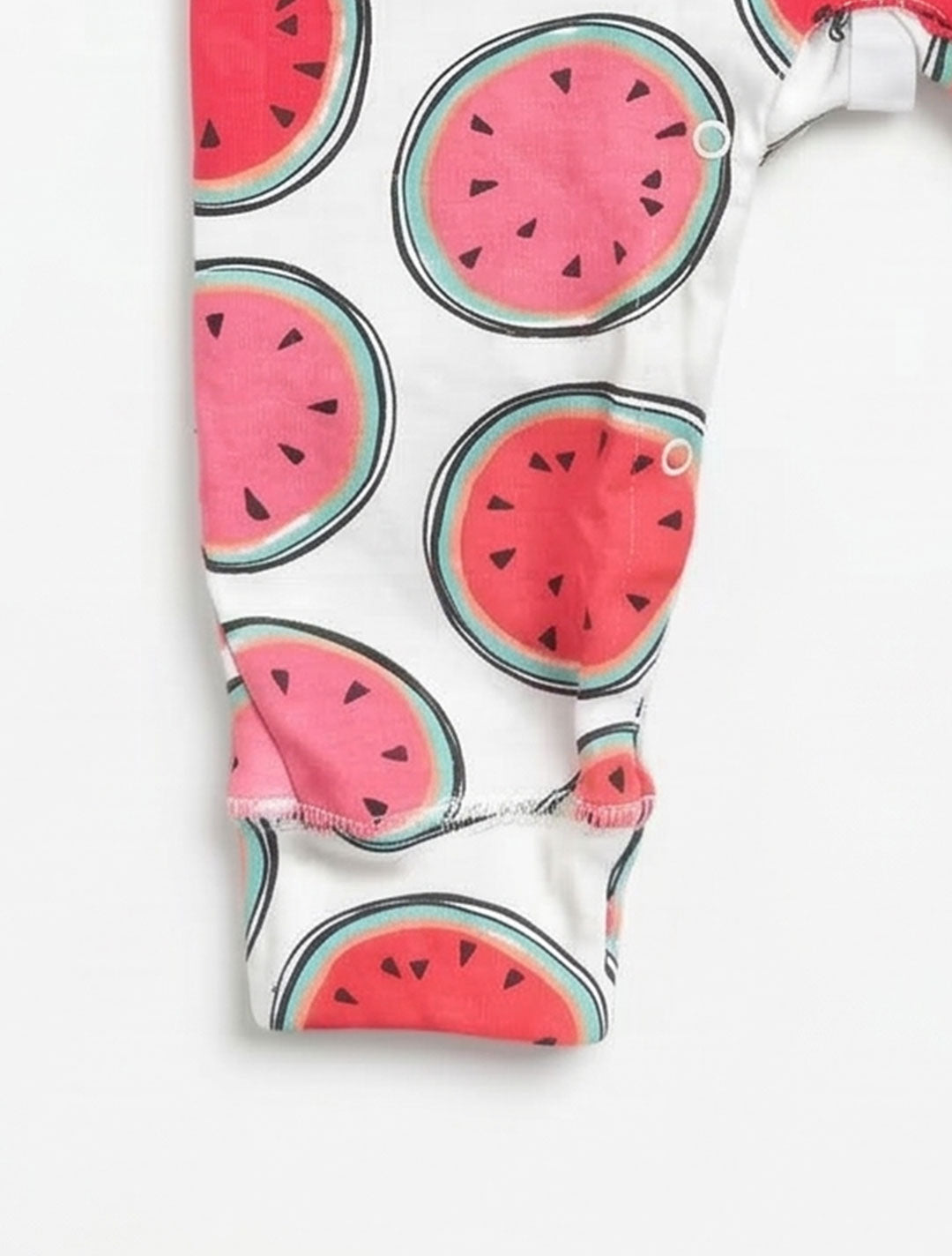 WATERMELONE PRINTED RUFFLED ROMPER