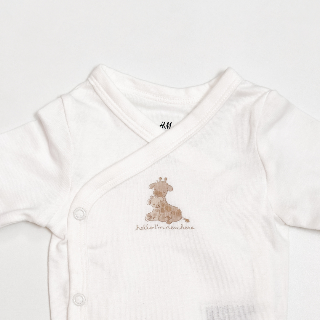 WHITE WRAPOVER PRINTED ONESIE