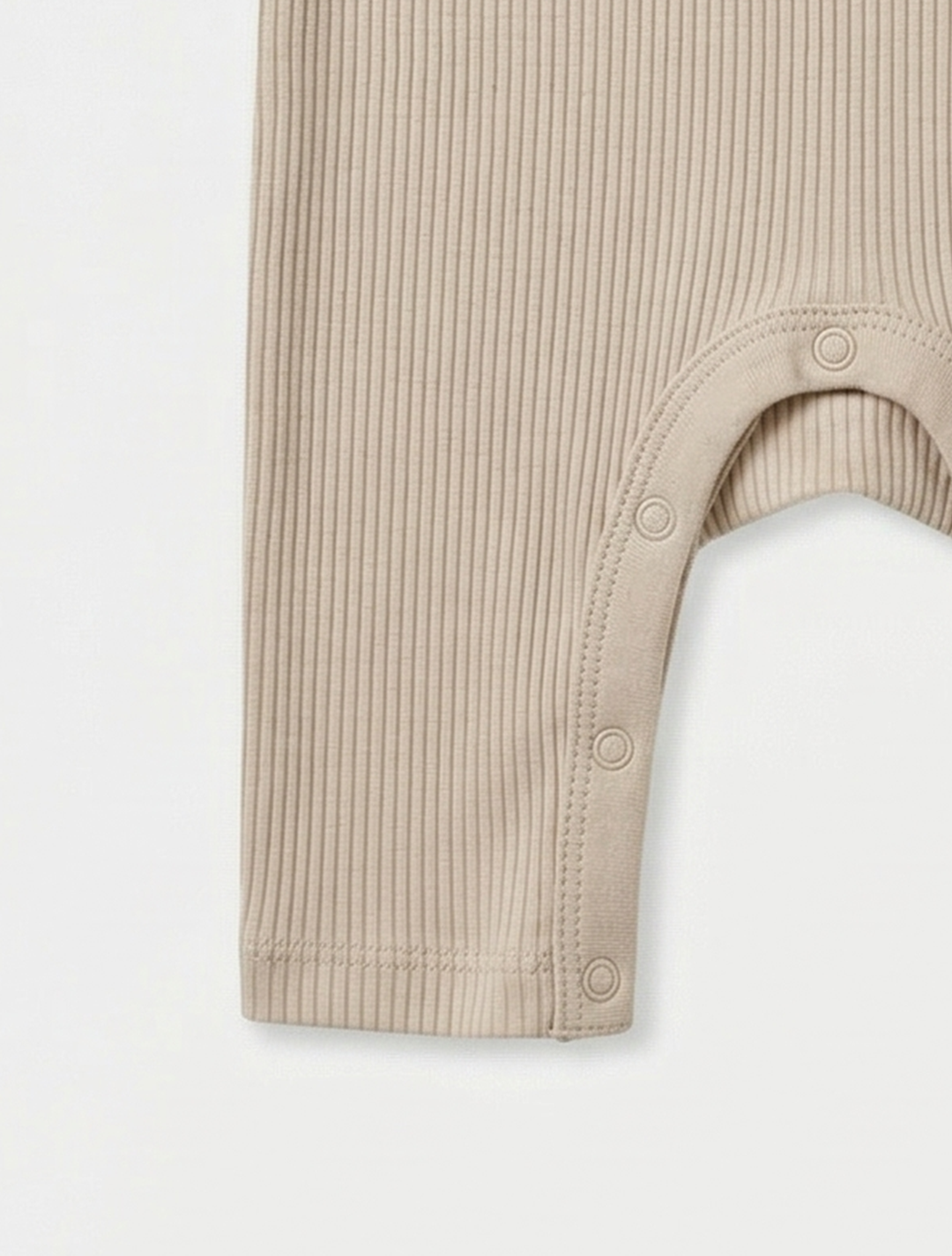 BEIGE RIBBED SLEEVELESS ROMPER