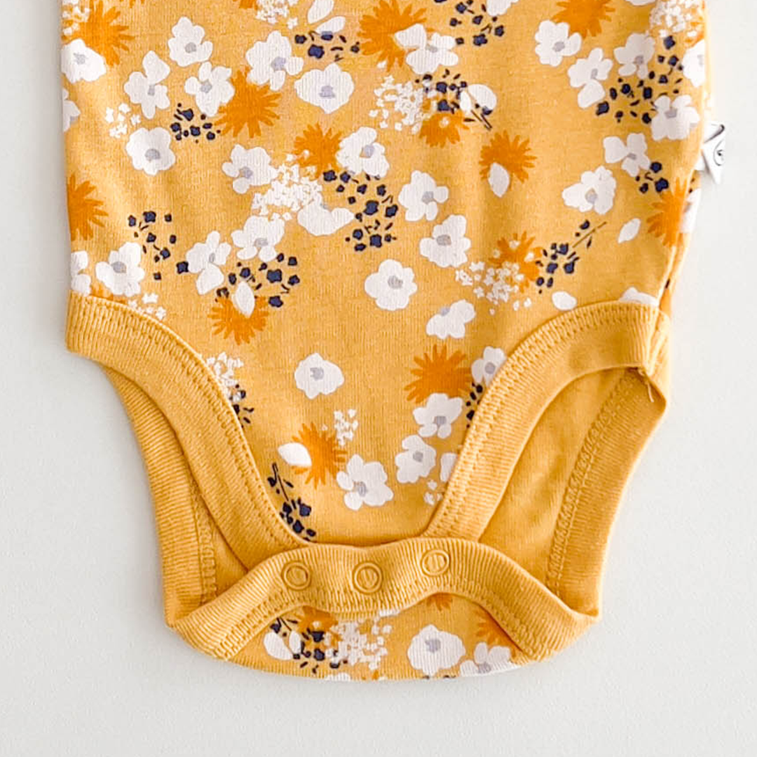 YELLOW FLORAL ONESIE