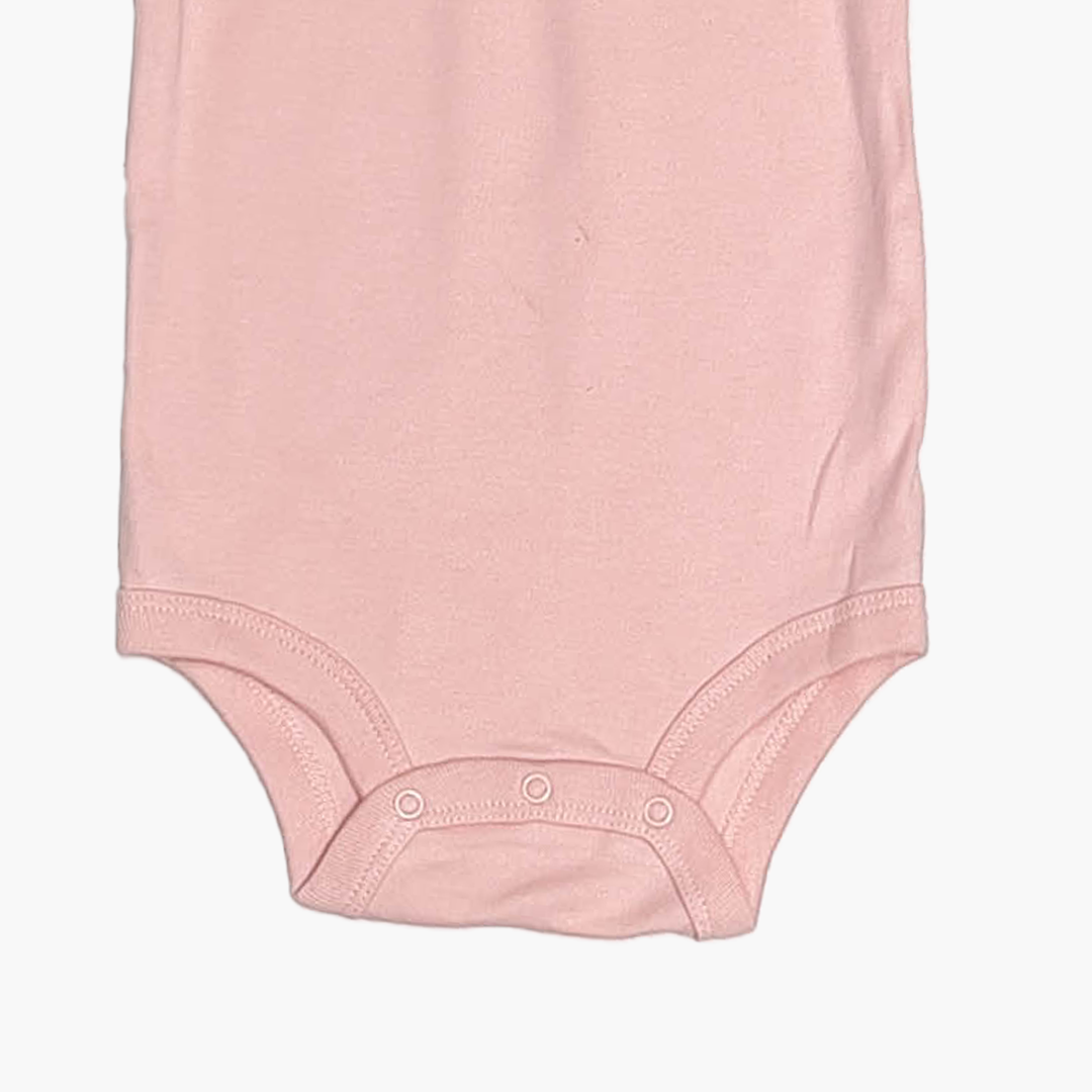 PINK NECK RUFFLED ONESIE