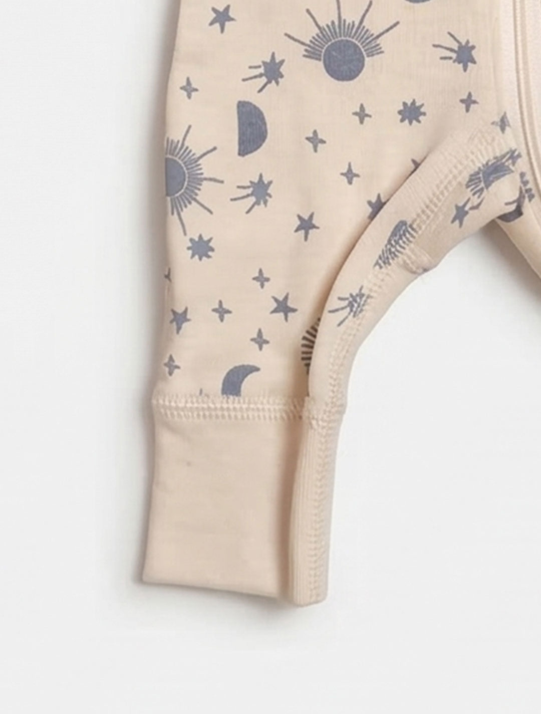 GREY BLUE PRINTED ZIPPER ROMPER