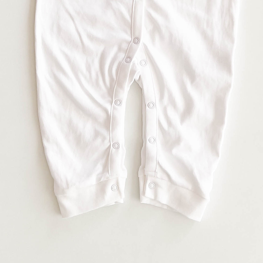 WHITE PLAIN UNISEX ROMPER