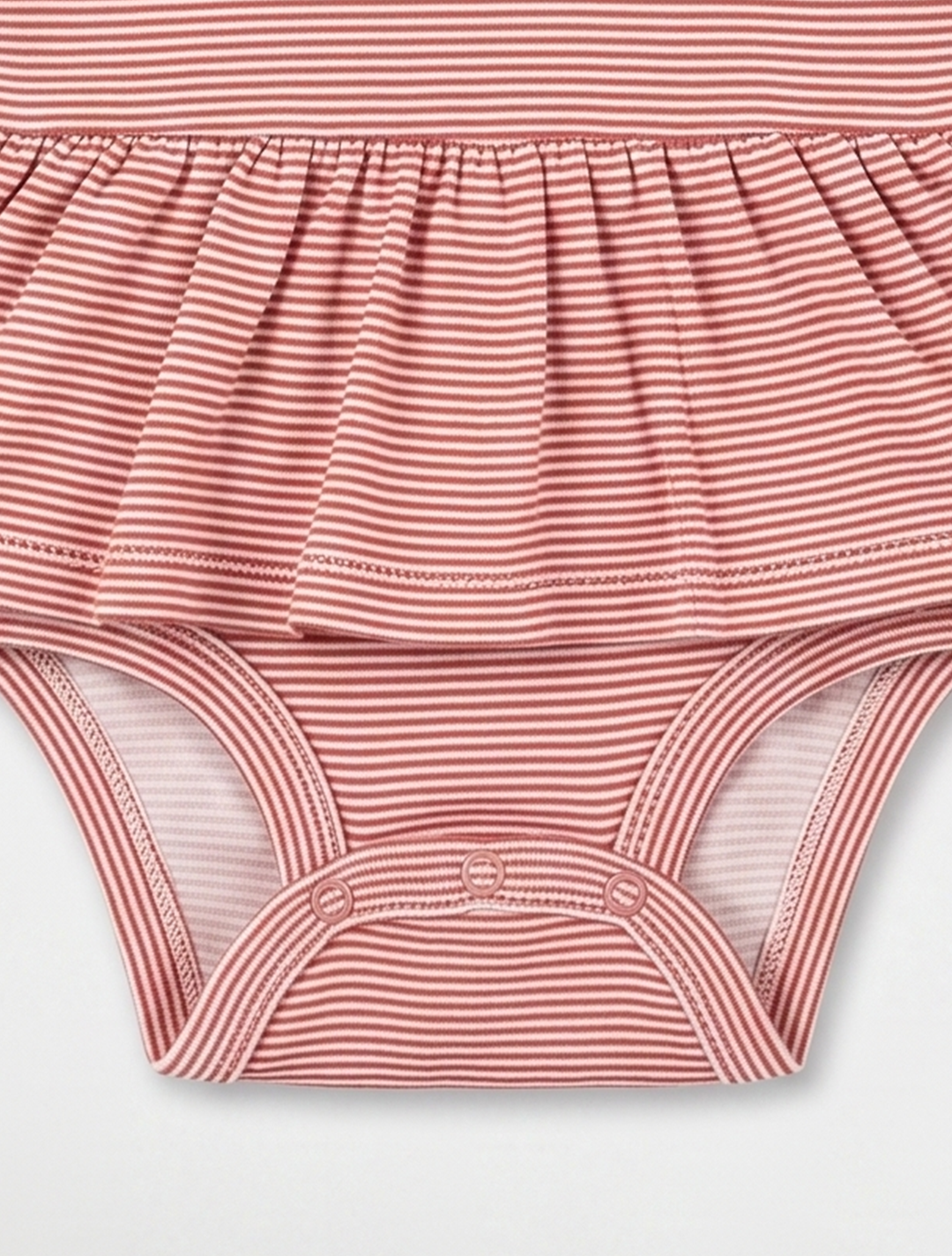 BROWN RED STRIPED SUNSUIT