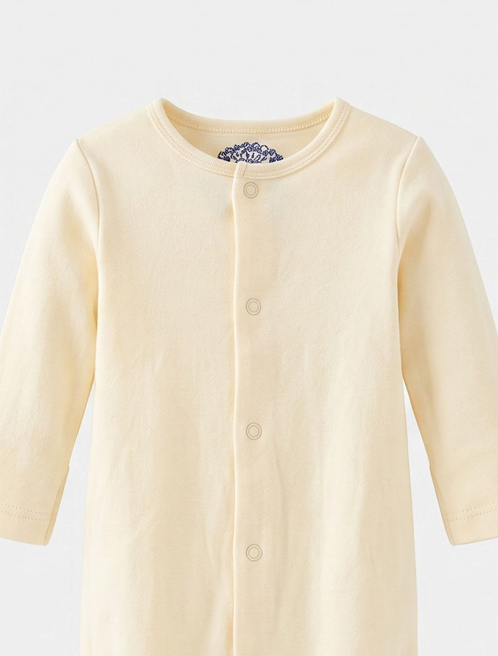 Butter yellow button sleep suit