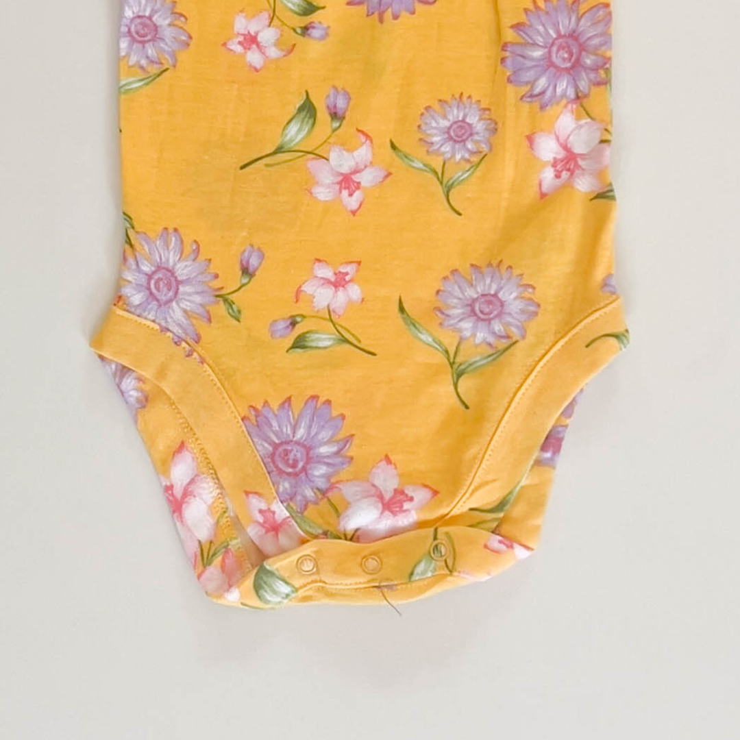 YELLOW FLORAL ONESIE