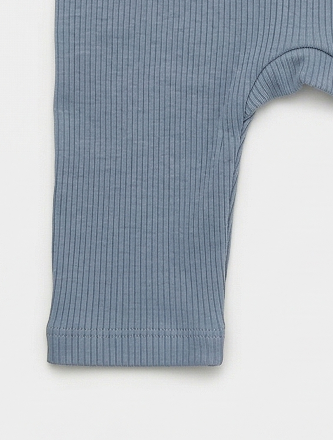 BLUE RIBBED SLEEVELESS ROMPER