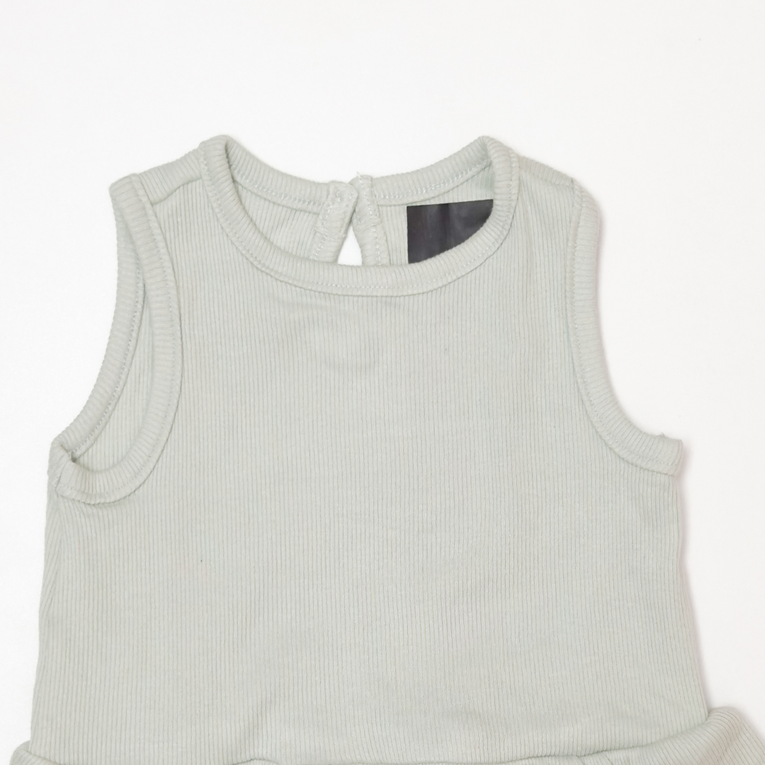 SAGE GREEN RIBBED SUNSUIT