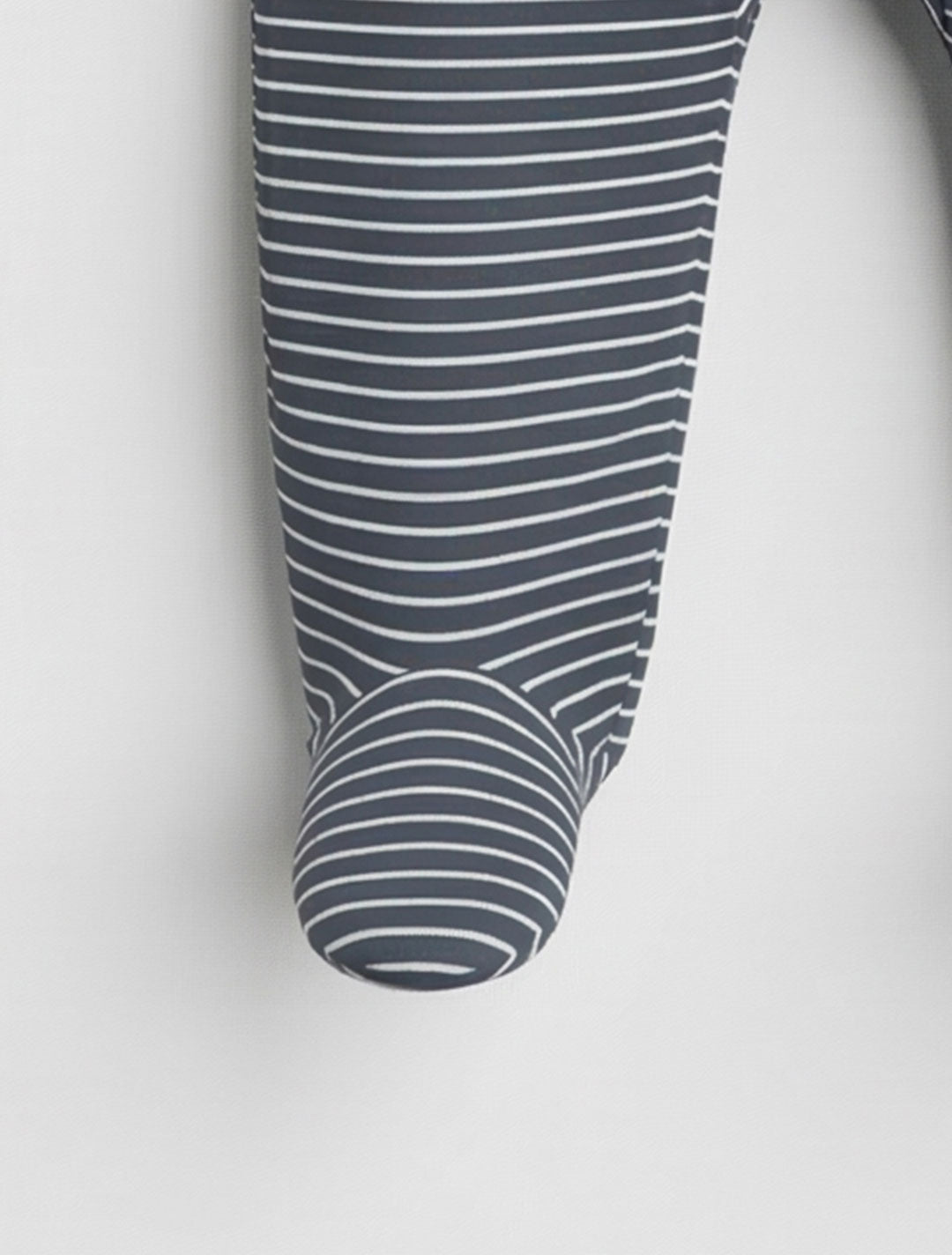 DARK GREY STRIPPED SLEEPSUIT