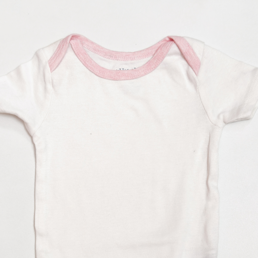 WHITE PINK ONESIE