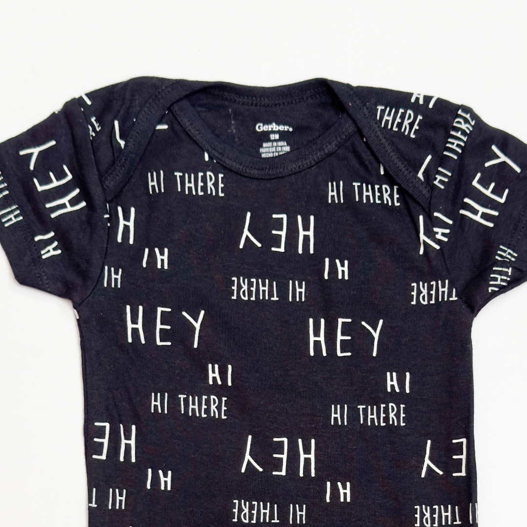 BLACK PRINTED ONESIE