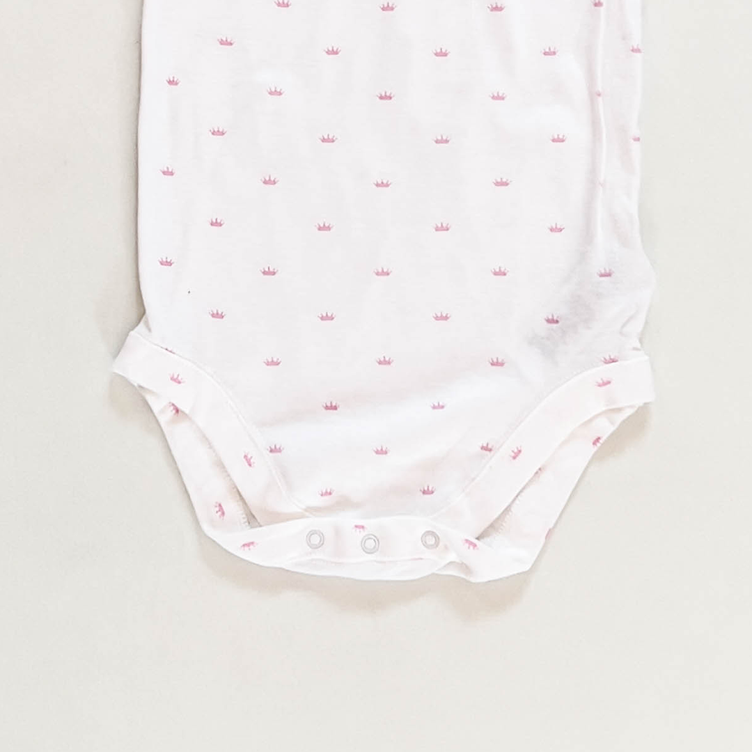 PINK CROWN PRINTED ONESIE