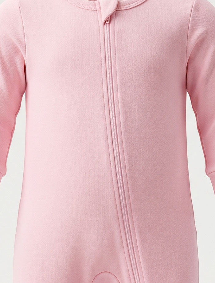 Pink 2 way zipper sleepsuit