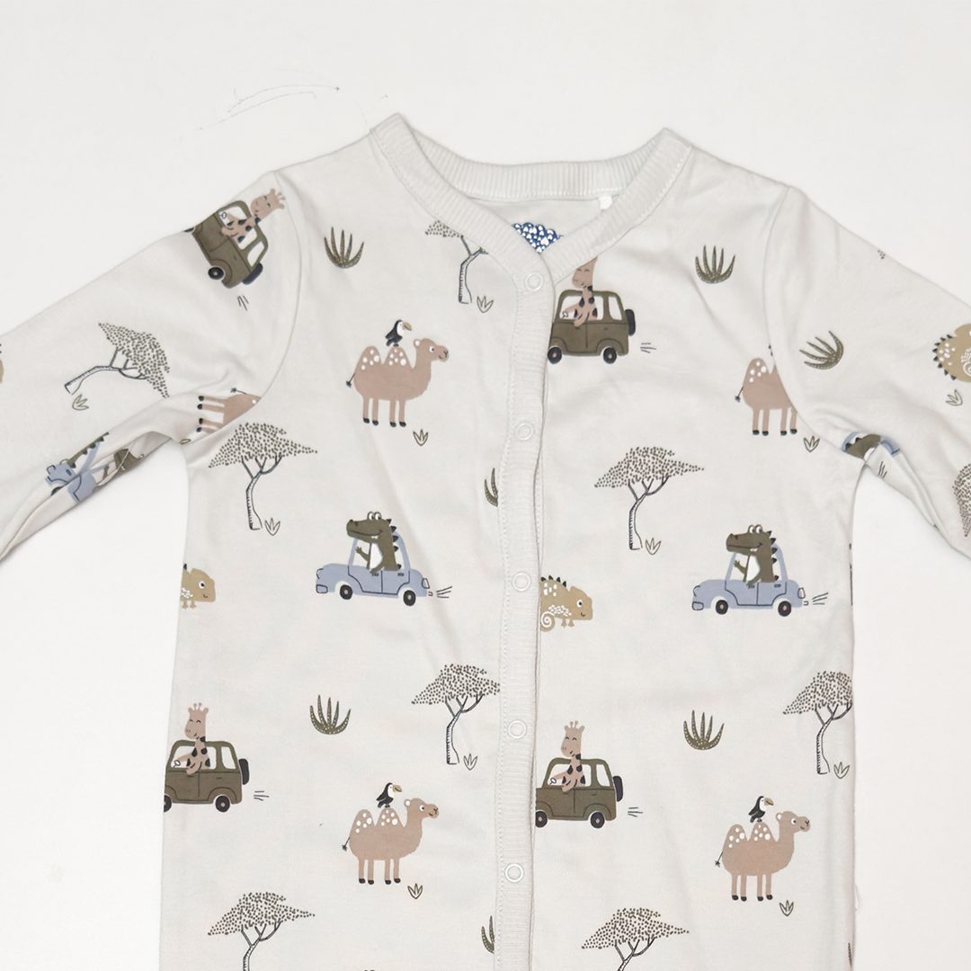 PISTACHIO BUTTON TYPE PRINTED ROMPER