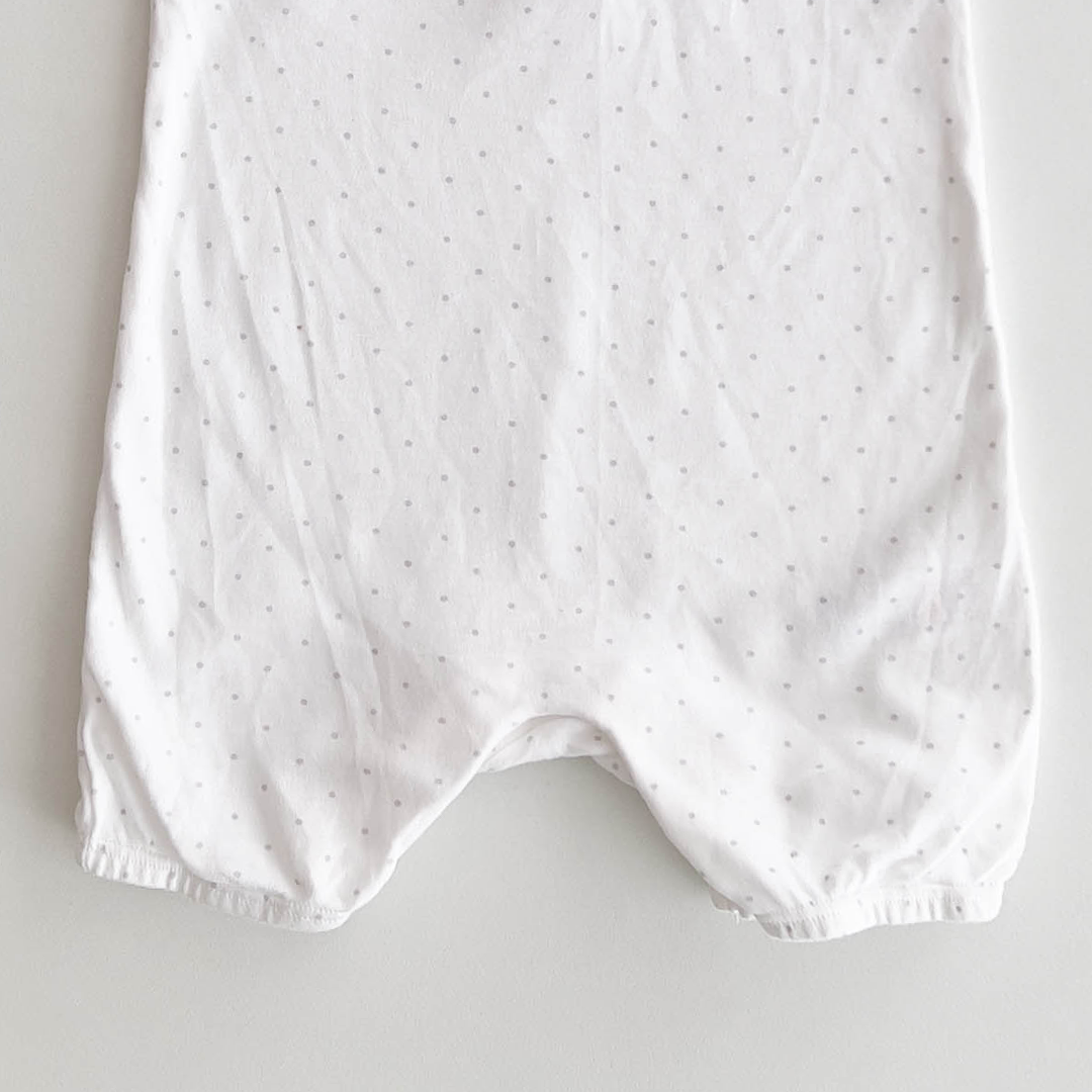 WHITE AND GREY DOTTED JUMPSUIT