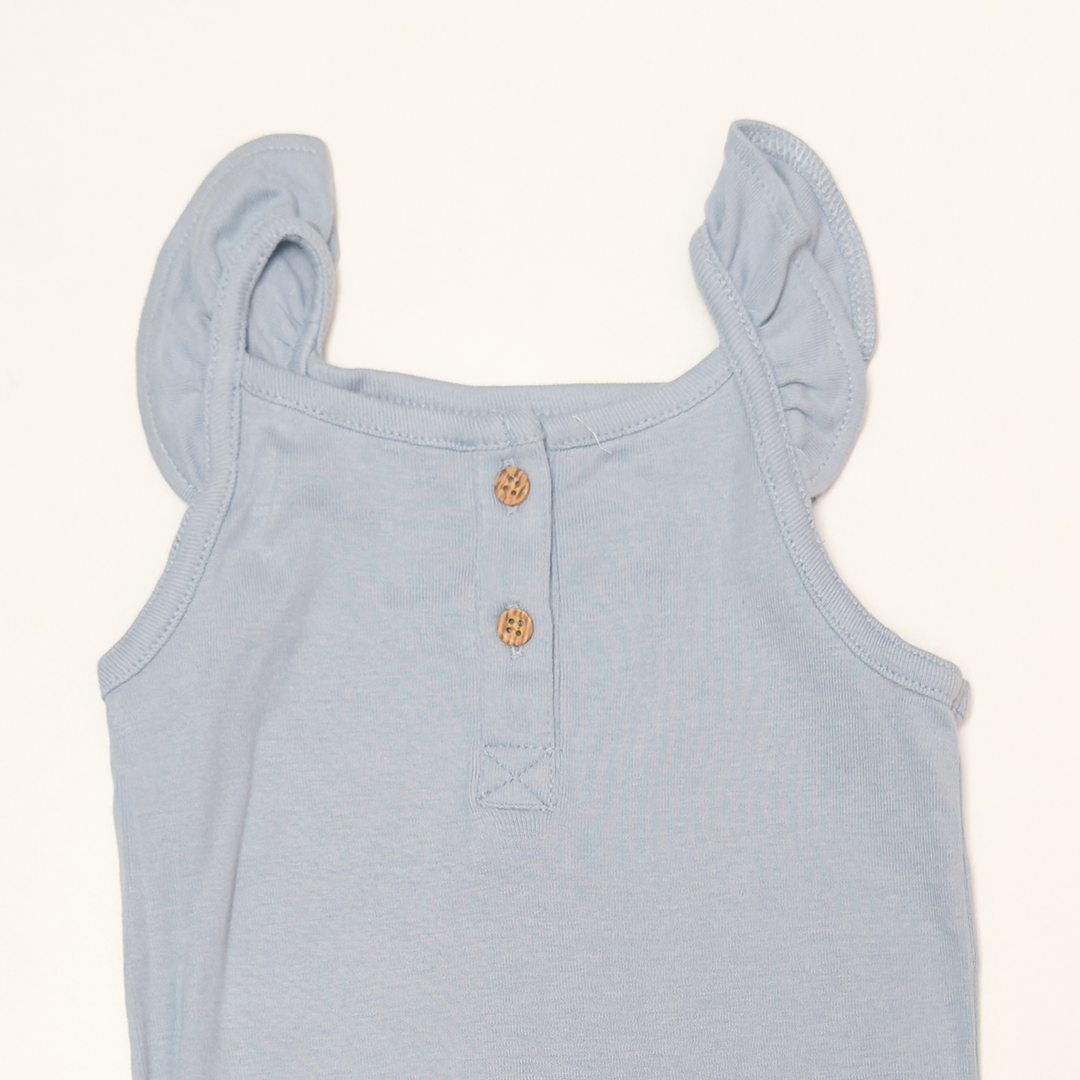 BLUE RUFFLES ONESIE