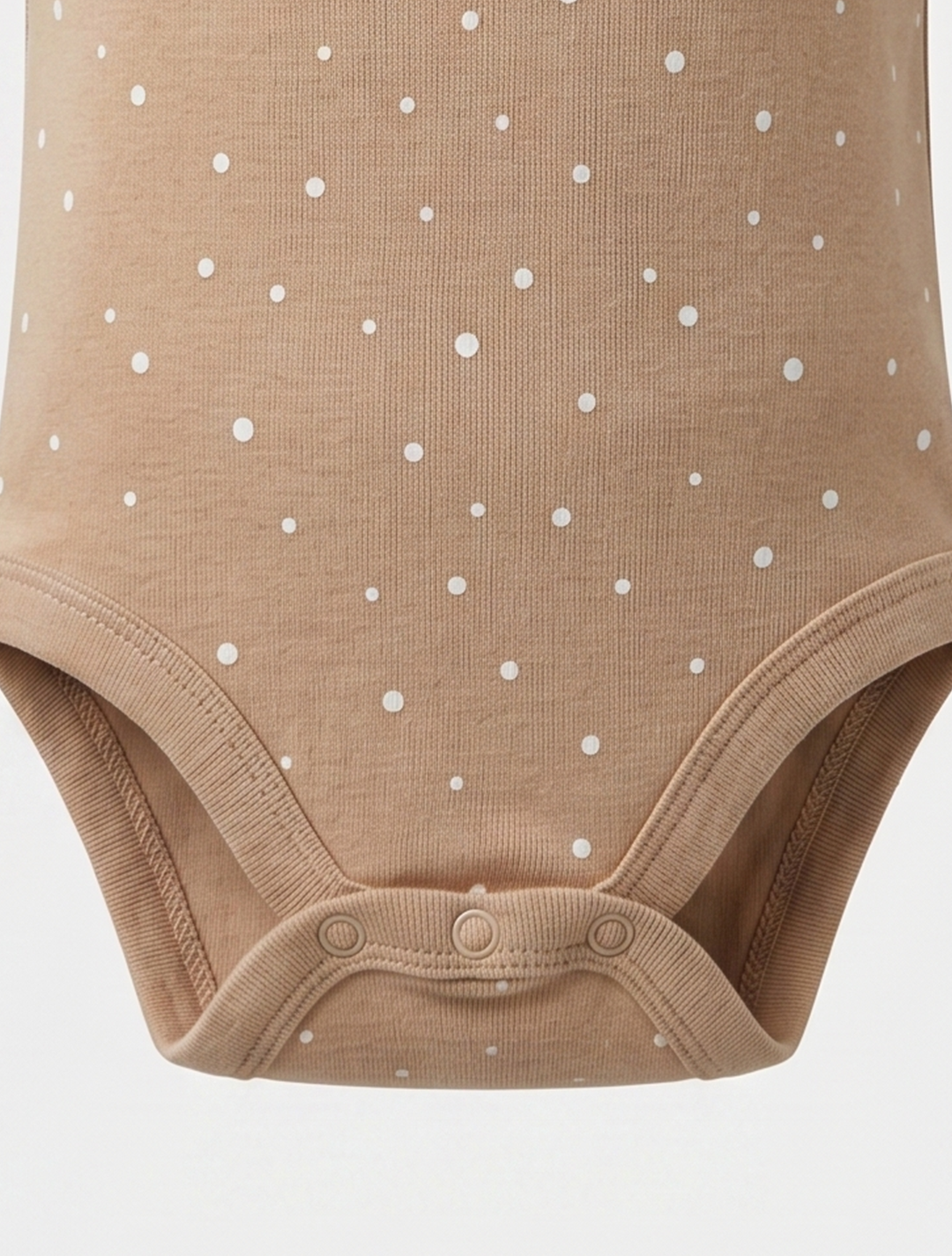 DARK BEIGE DOTTED ONESIE