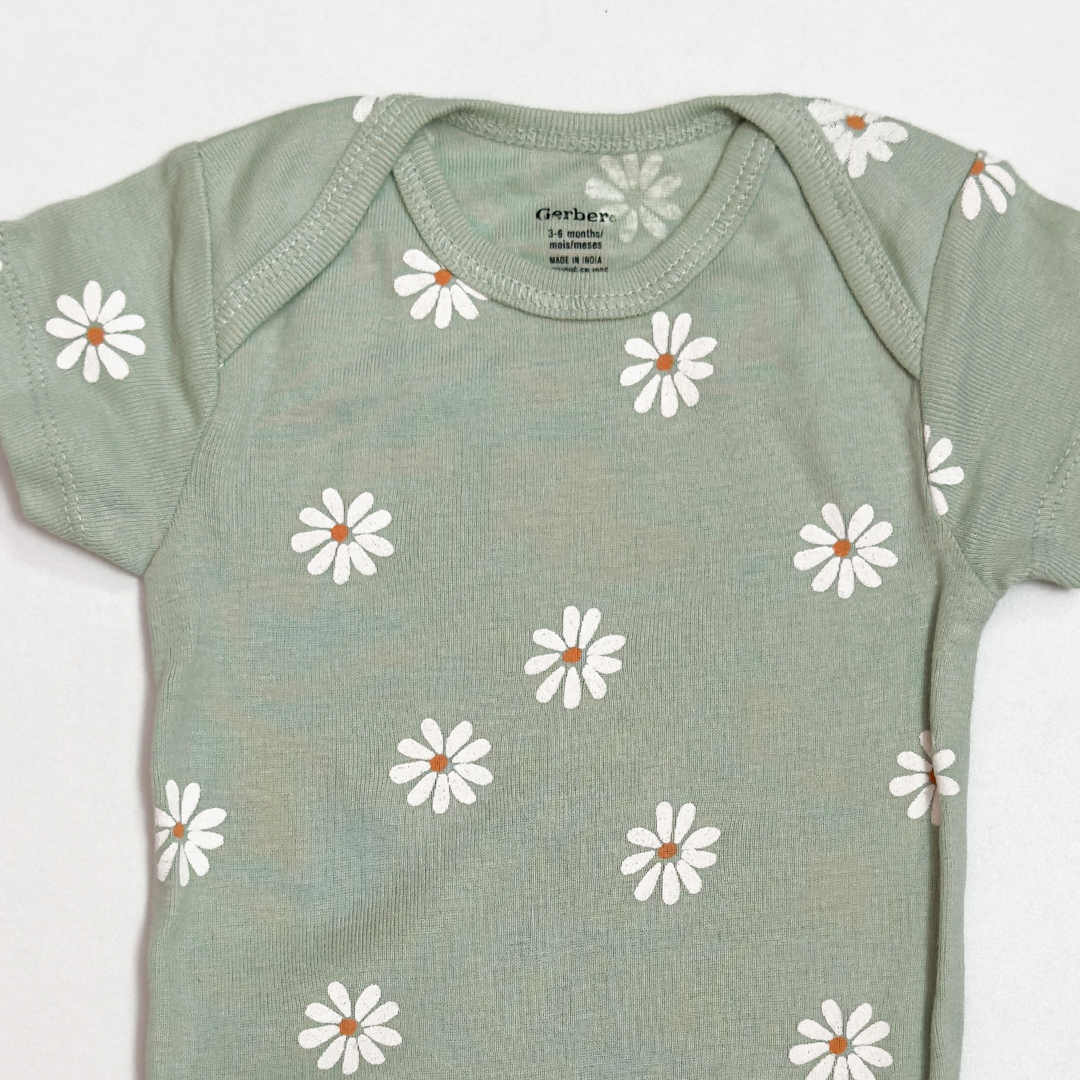 SAGE GREEN FLORAL ONESIE