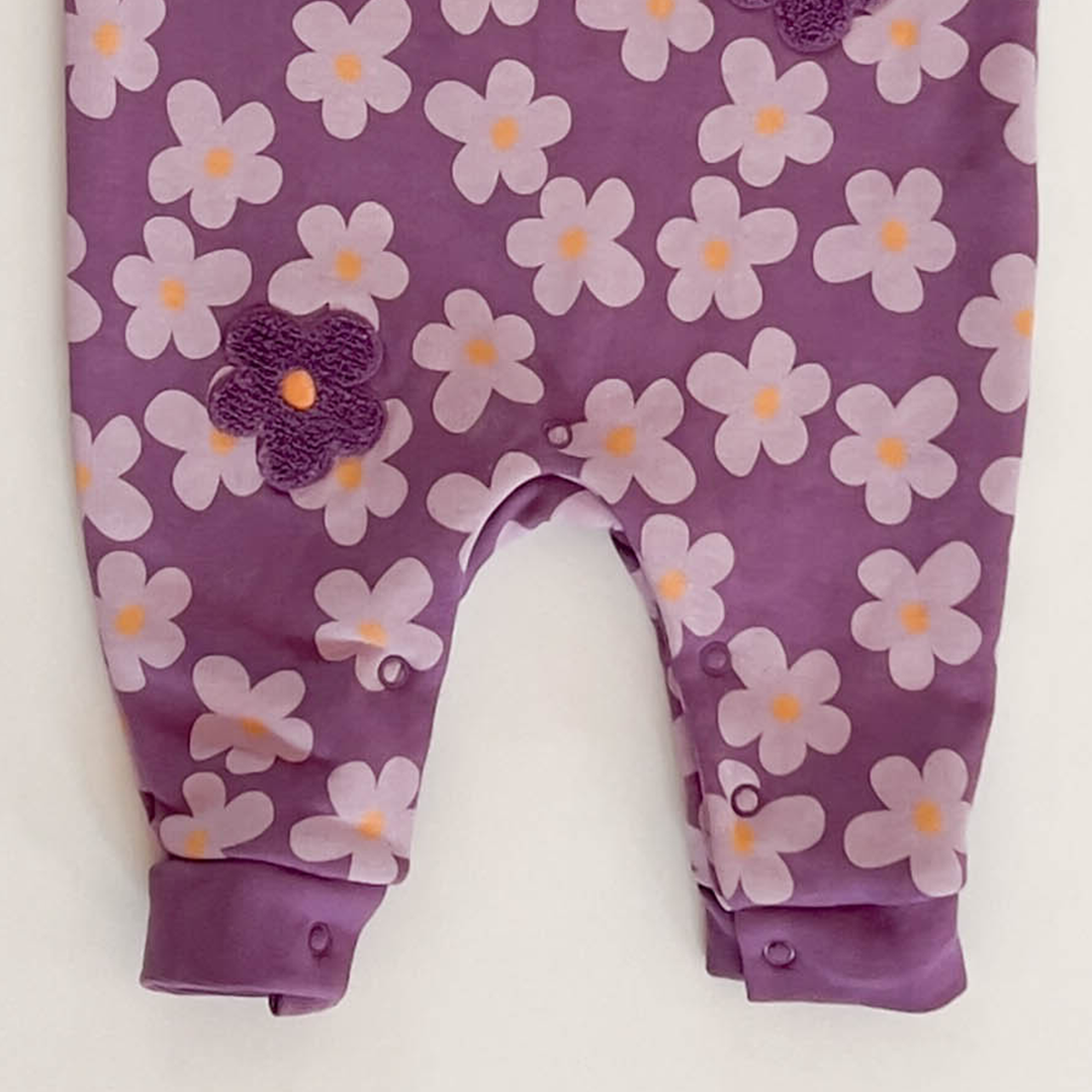 PURPLE FLORAL PRINTED WINTER ROMPER