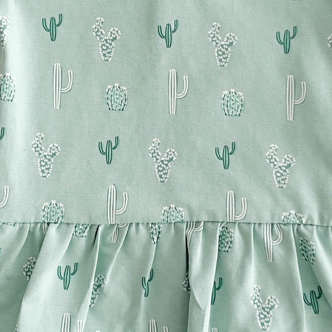 GREEN CACTUS FRILL SUNSUIT
