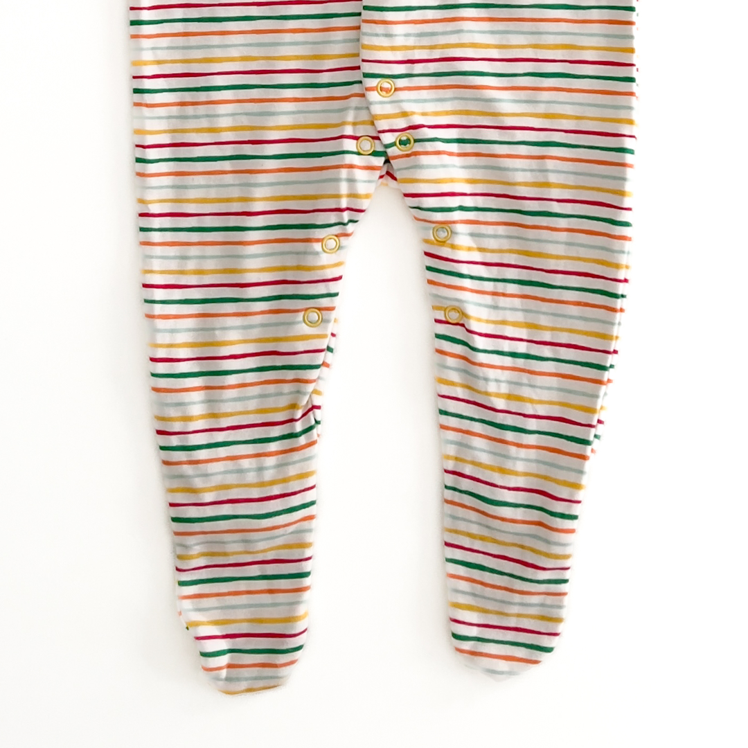 MULTICOLOURED STRIPED SLEEPSUIT