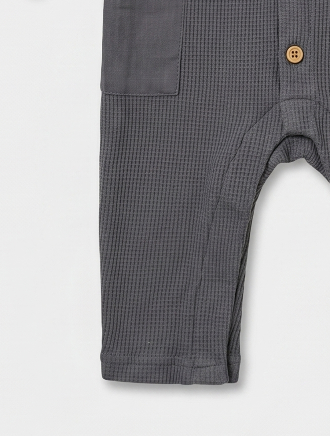 GREY KNITTED BUTTON ROMPER
