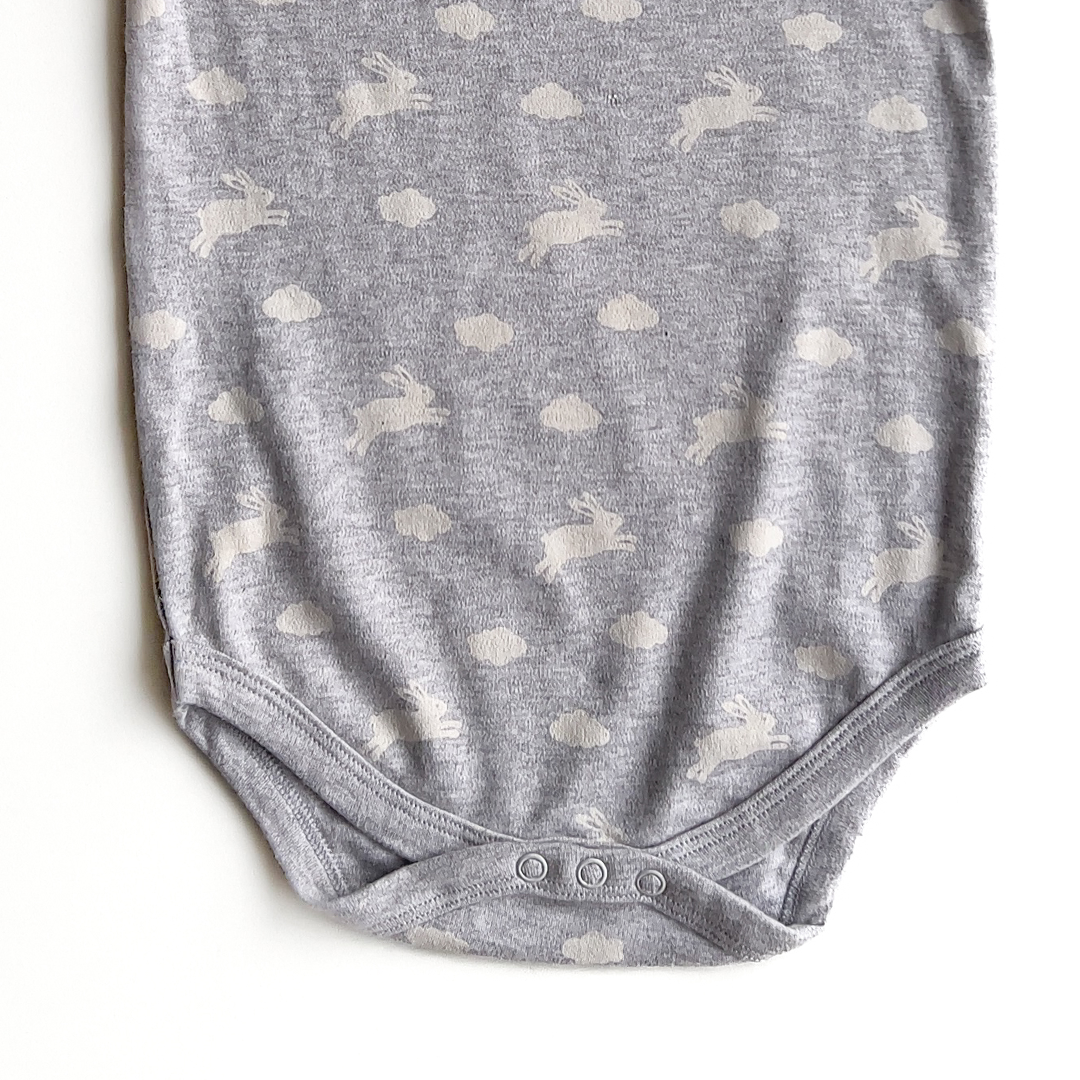 WHITE AND GREY RABBIT ONESIE