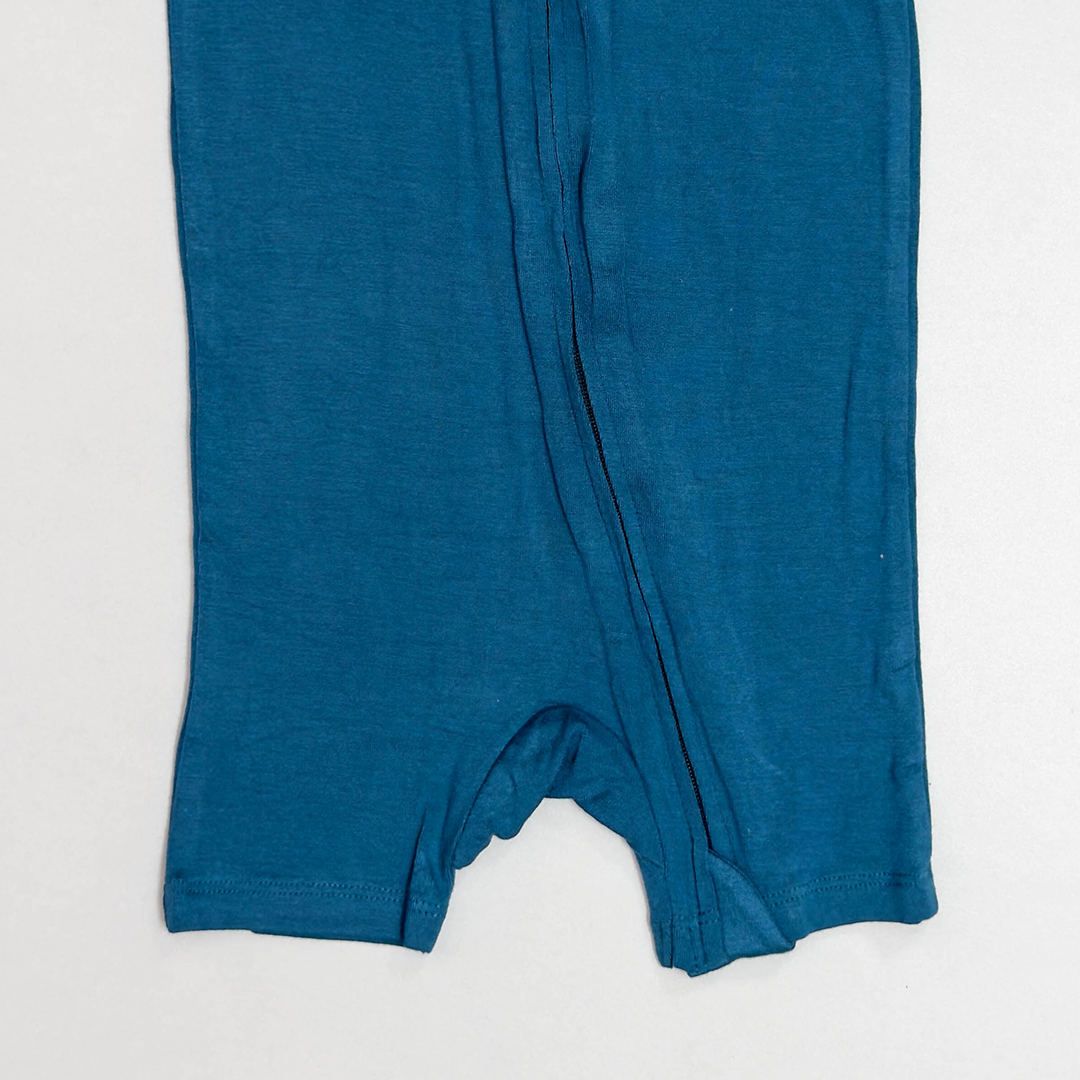 OCEAN BLUE VISCOUS ZIPPER JUMPSUIT