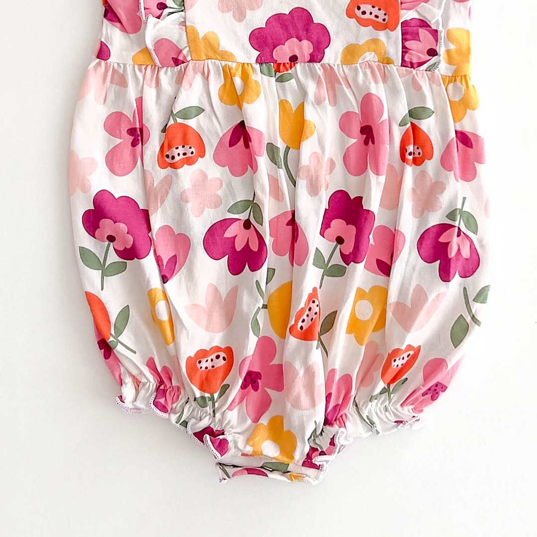 PINK RUFFLE SLEEVED ONESIE