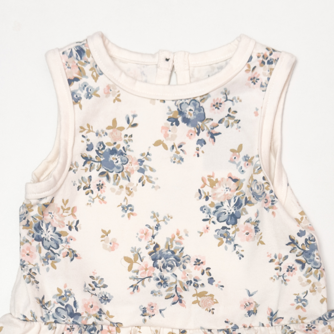 OFF WHITE FLORAL RUFFLE SUNSUIT