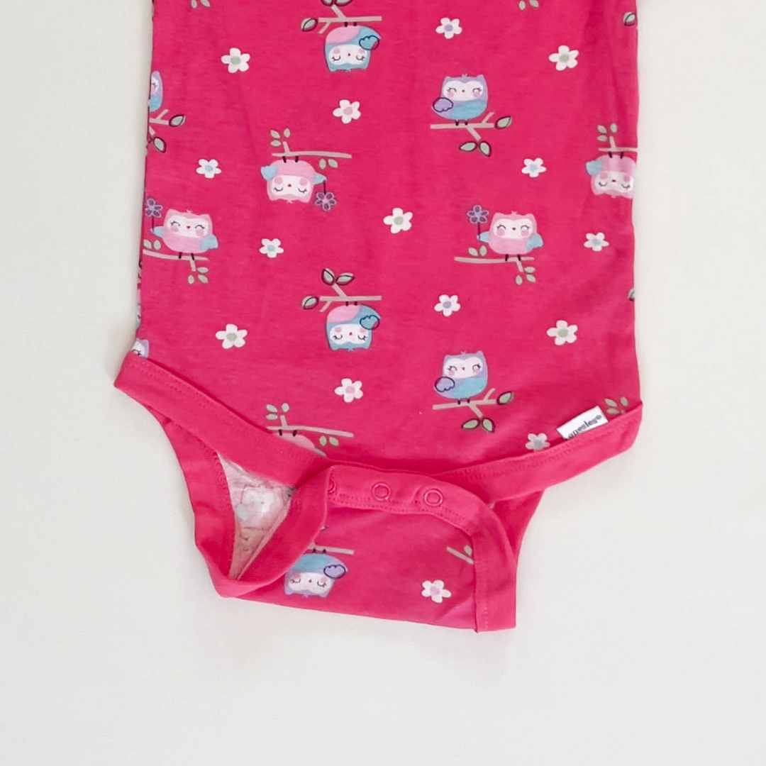 HOT PINK PATTERNED ONESIE